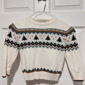 Cat & Jack Cream Knit Christmas Sweater